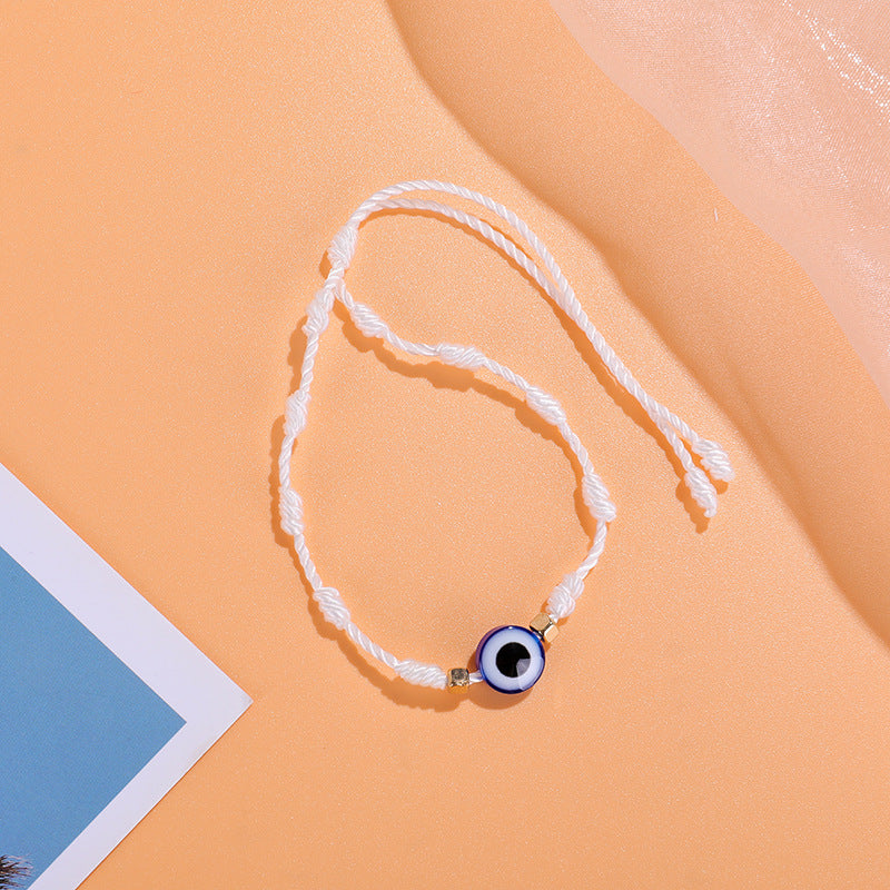 Braided devil eye bracelet hand-knotted bracelet