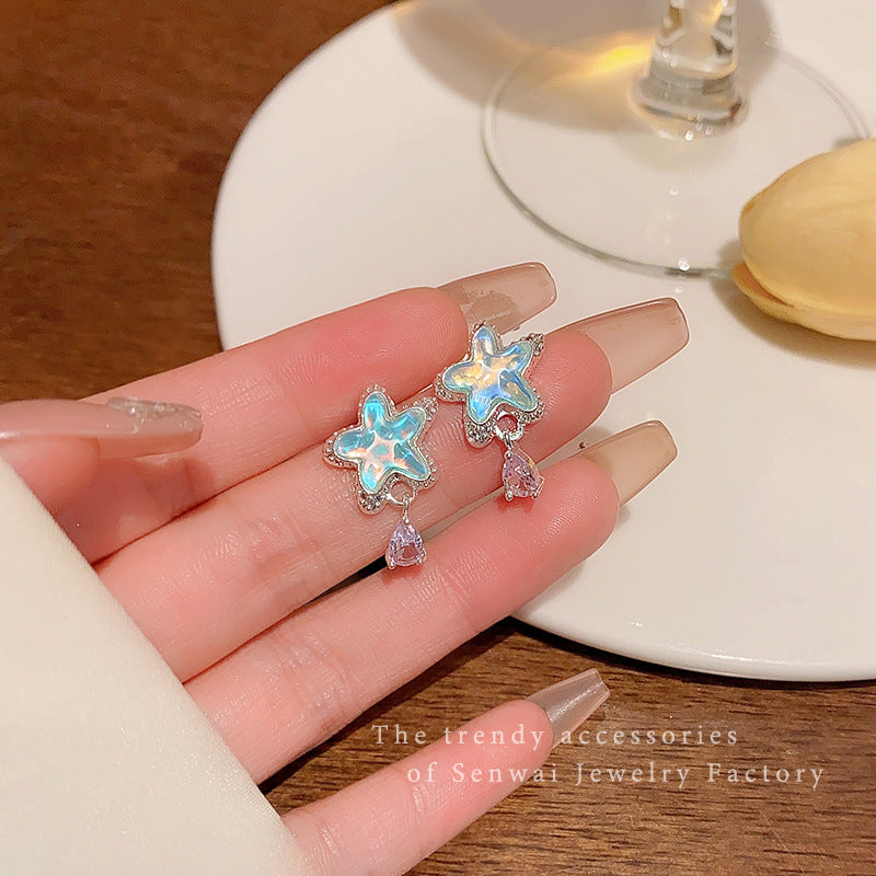 Pearl butterfly earrings for women high-end niche luxury