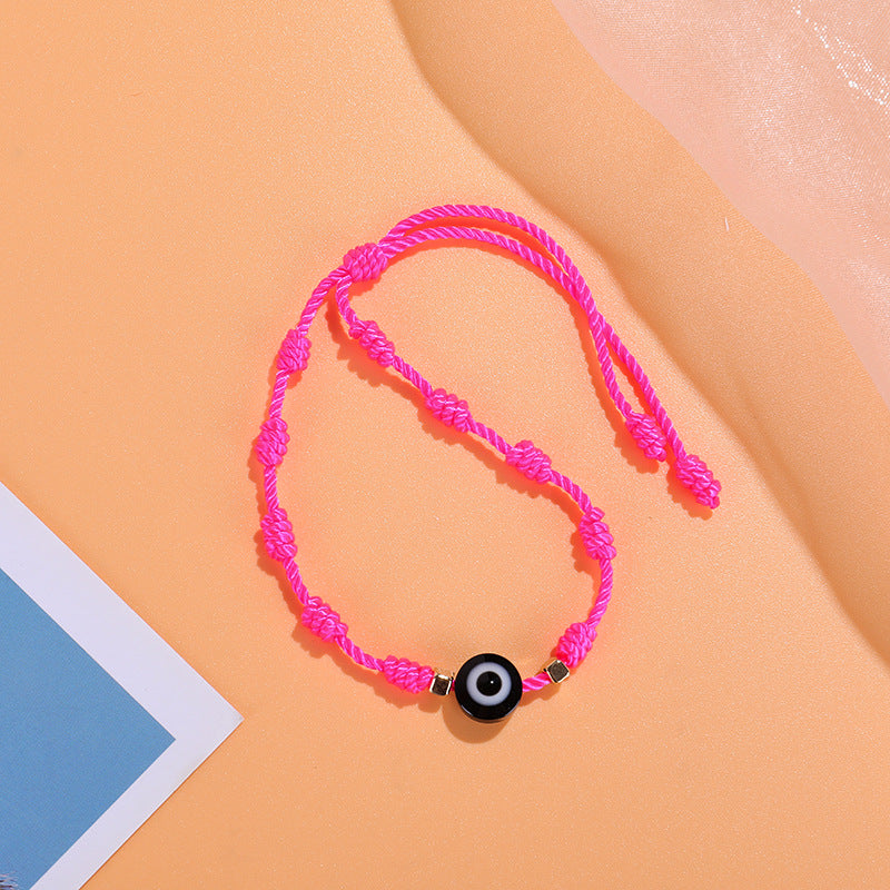 Braided devil eye bracelet hand-knotted bracelet