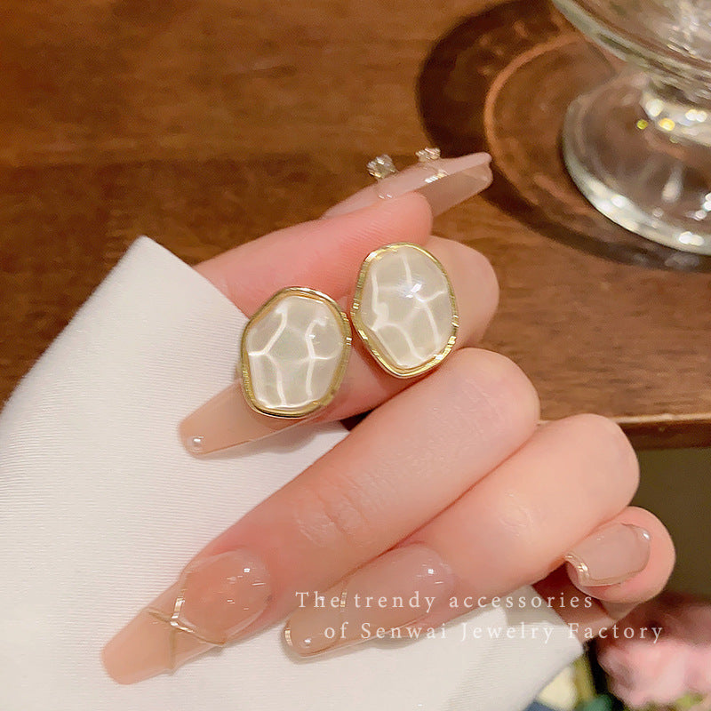 Pearl butterfly earrings for women high-end niche luxury