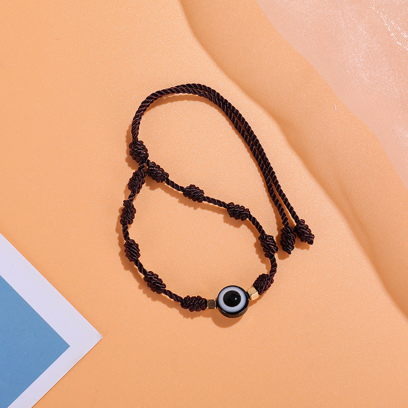 Braided devil eye bracelet hand-knotted bracelet