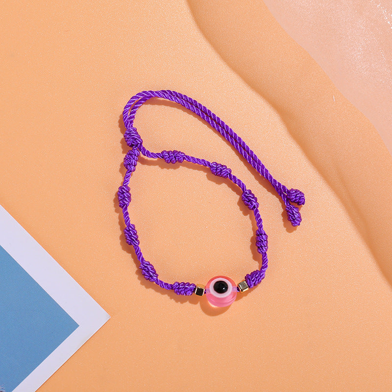 Braided devil eye bracelet hand-knotted bracelet
