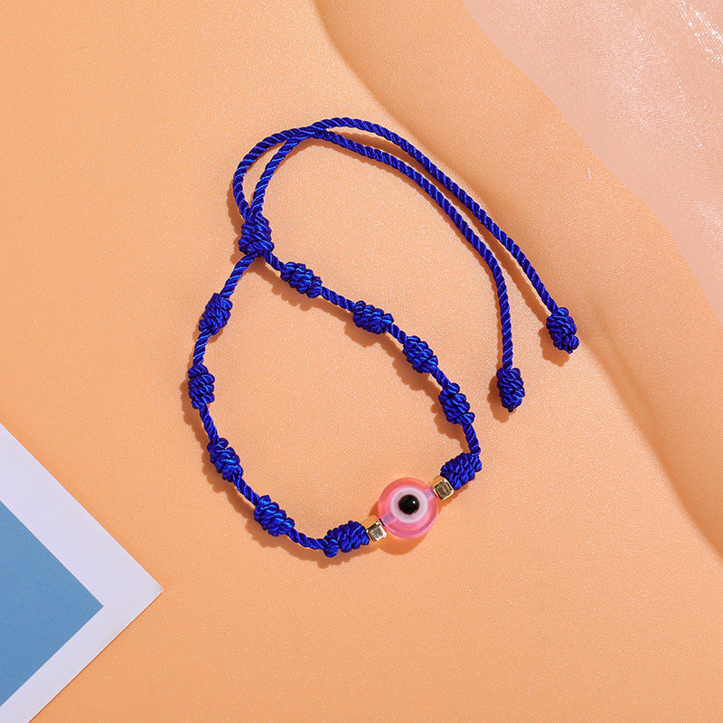 Braided devil eye bracelet hand-knotted bracelet