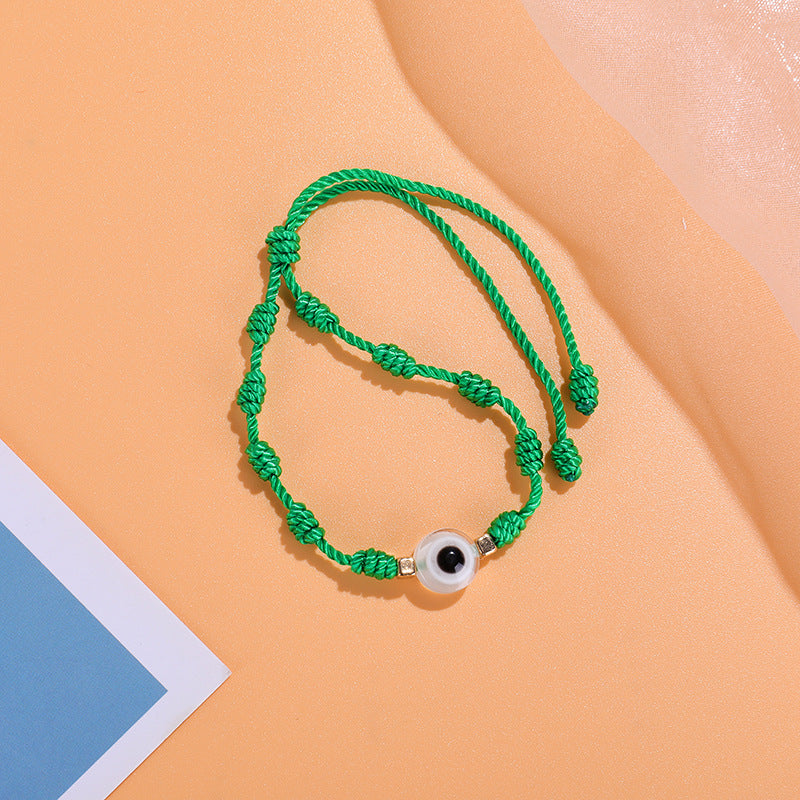 Braided devil eye bracelet hand-knotted bracelet