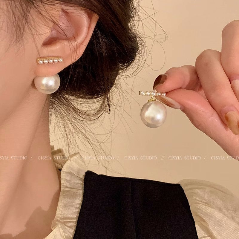 Small pearl earrings for women, versatile, elegant, long tassels