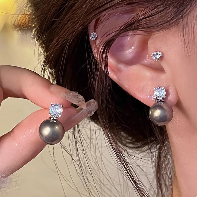Pearl butterfly earrings for women high-end niche luxury