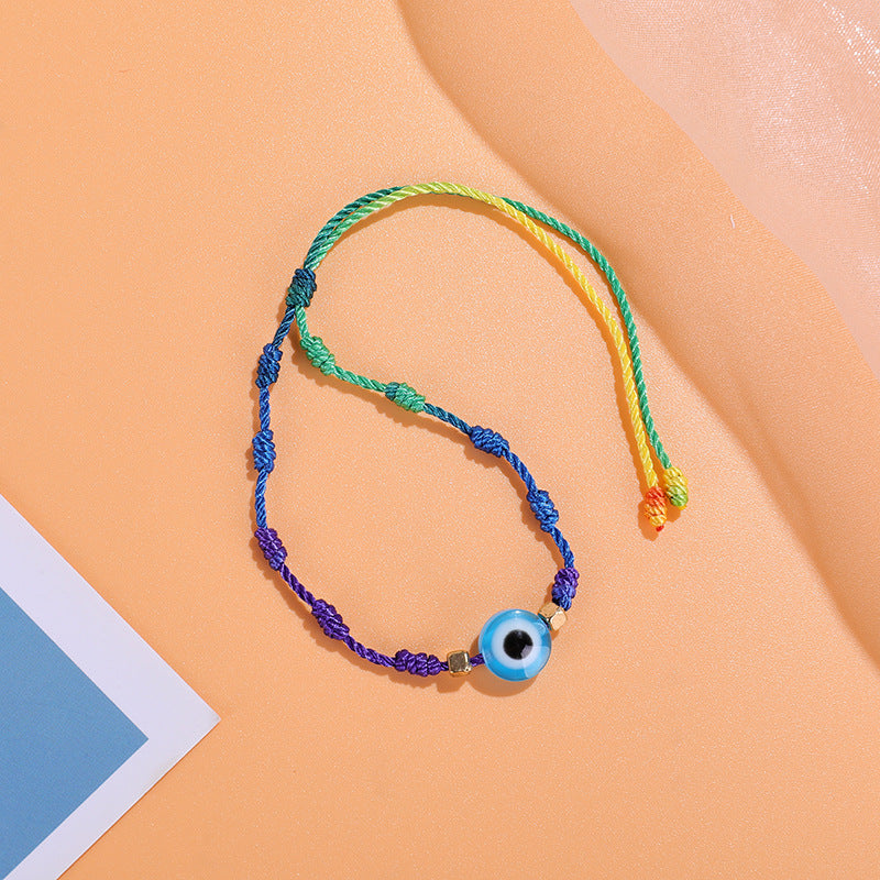 Braided devil eye bracelet hand-knotted bracelet