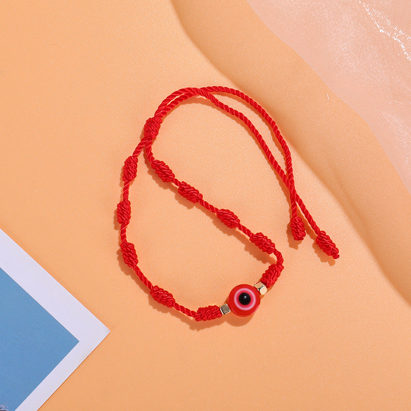 Braided devil eye bracelet hand-knotted bracelet
