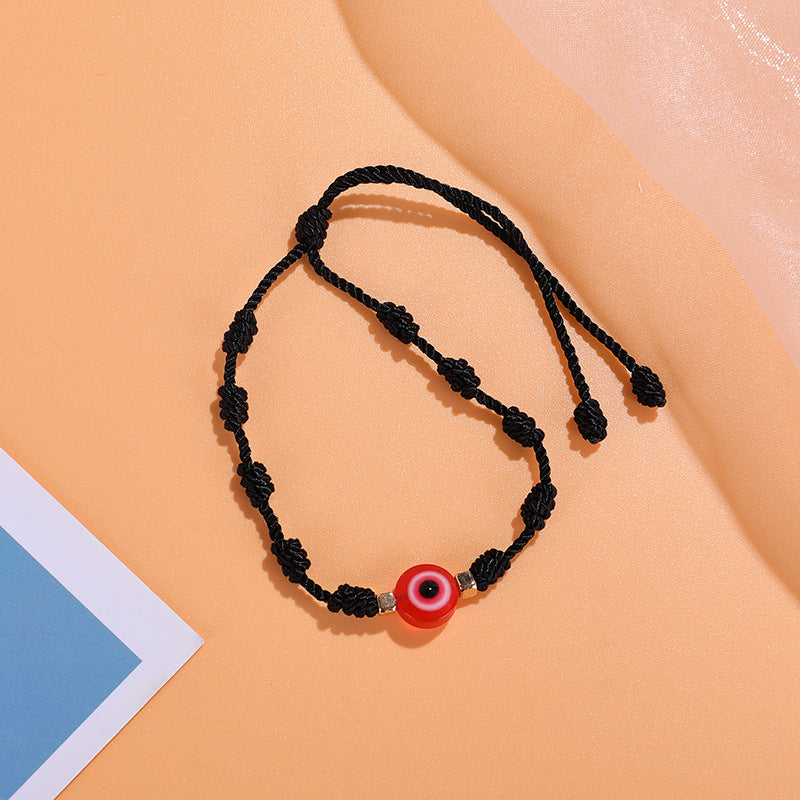 Braided devil eye bracelet hand-knotted bracelet