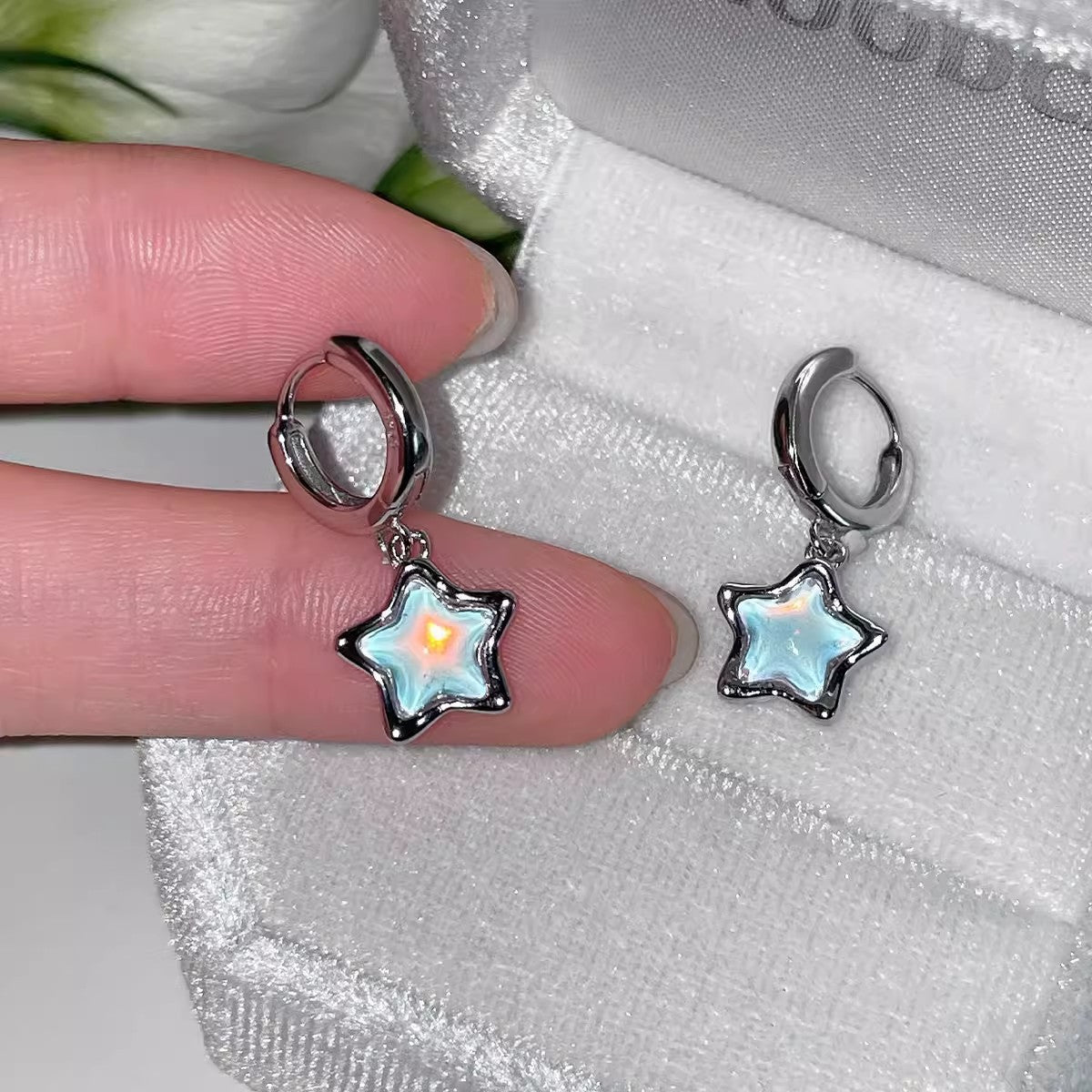 Pearl butterfly earrings for women high-end niche luxury