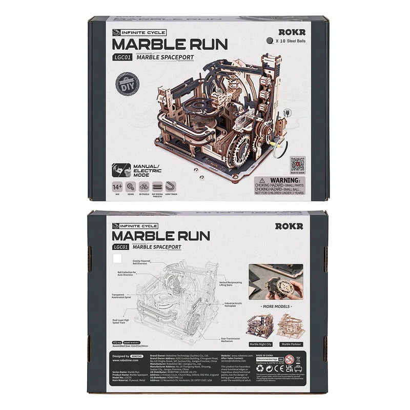 ROKR Marble Spaceport Marble Run 3D Wooden Puzzle, Only Supports TK And Independent Website Platforms