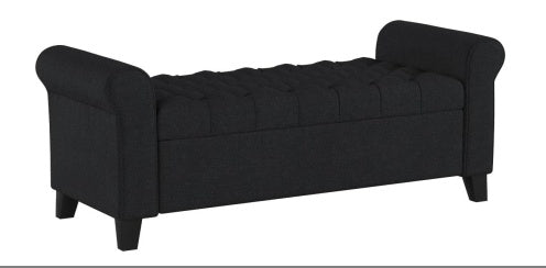 HAYES ARMED STORAGE BENCH