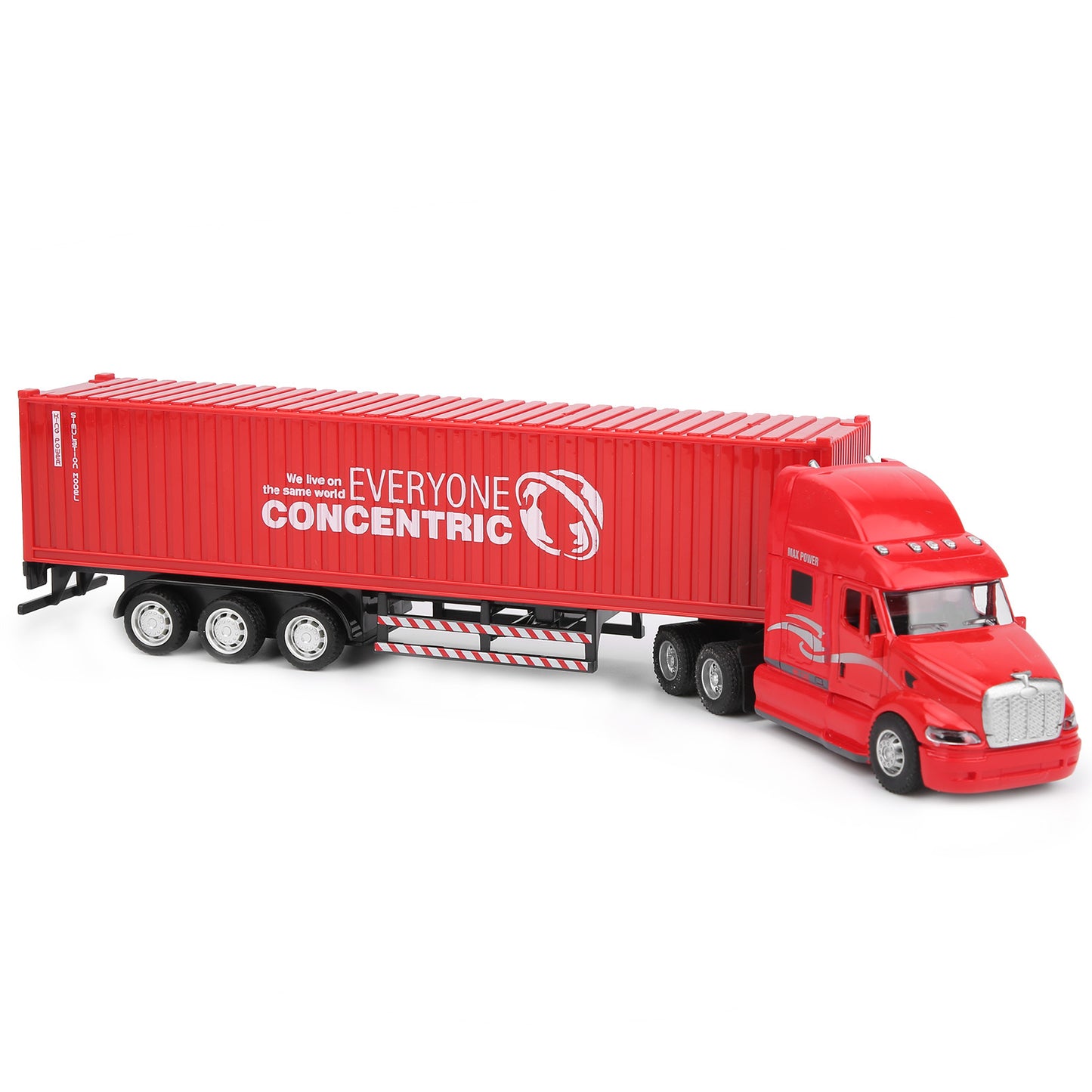 Alloy Simulation Container Car Model Children Kid Pull Back Car Toy with Sound Light(Red )