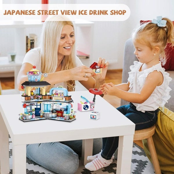 4 PACK BRICK BUILDING KIDS SET, 2969 PCS BUILDING BLOCK SET JAPAN STREET BUILDING PLAYSET GIFTS. -No Delivery On Weekends - Prohibition Of Sales Platforms Such As Temu And Walmart