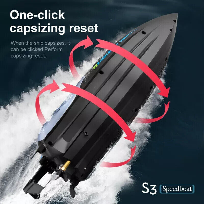 4DRC S3 45km-h Remote Control Boat Kids Toy WATER-COOLED High Speed RC Ship US