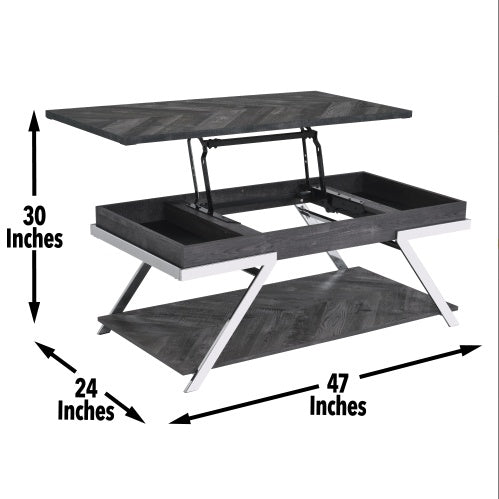 Roma - Lift Top Cocktail Table - Gray