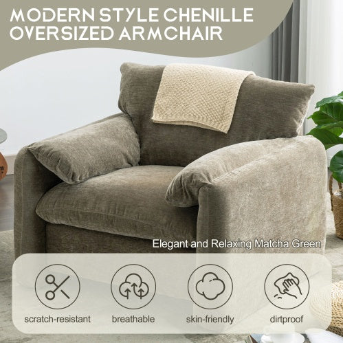 Modern Style Chenille Oversized Armchair Accent Chair Single Sofa Lounge Chair 38.6'' W For Living Room