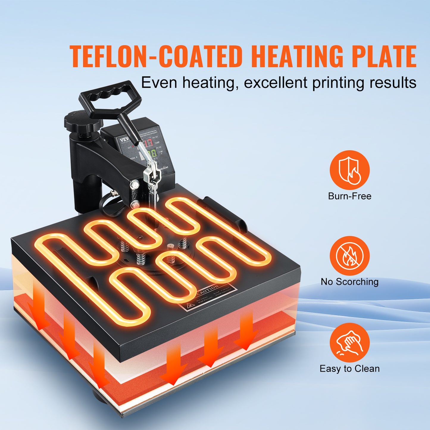 VEVOR Heat Press Machine 2In1 15x15in Sublimation Print Transfer DIY T-shirt Cap