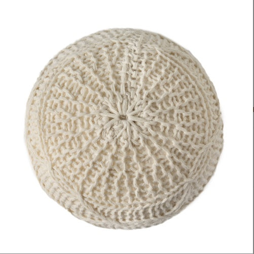 Malibu Knitted Wool 20 X 20 Round Pouf