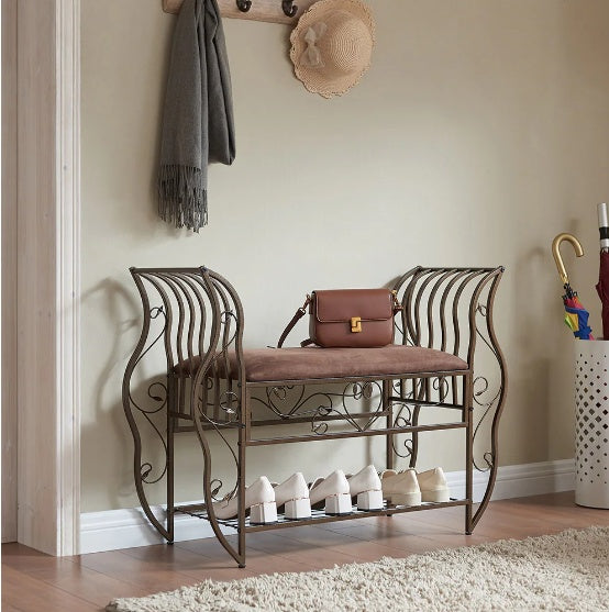 Multifunctional Upholstered Shoe Rack Bench