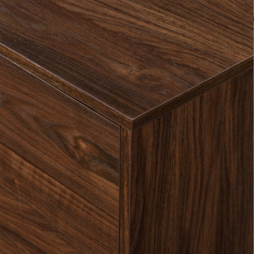 Contemporary 2-Door Minimalist TV Stand For TVs Up To 80 Inches Dark Walnut
