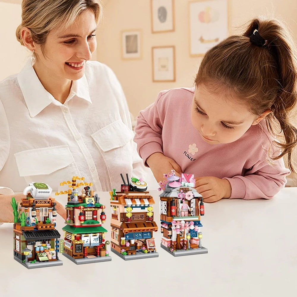Building Blocks Set Of 4, Kids Mini Building Blocks Kit, 1608 Pieces Japanese House Building Set Gift, Suitable For Kids Girls And Boys Aged 6-12, No Shipping On Weekends