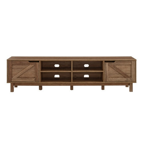 Rustic Barndoor Open-Storage TV Stand For TVs Up To 80 Inches Rustic Oak