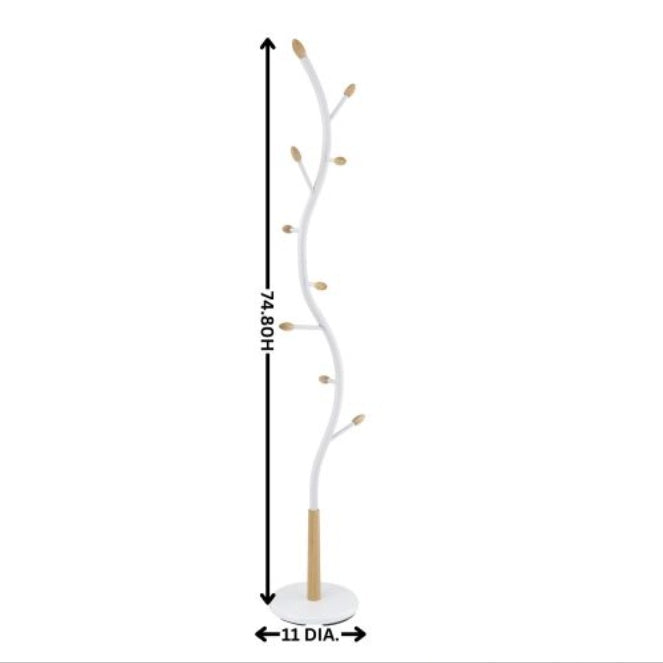 Arles Metal Black And Walnut Standing Coat Rack