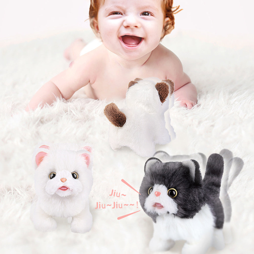 Electric Kitty Plush Toy Simulation Cat Walking Cry Pet Plush Toy Girl Toy Doll