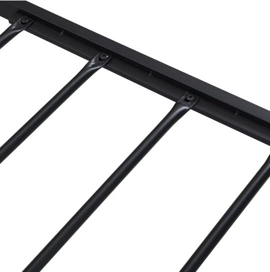 King Size Metal Platform Bed Frame With Wooden Headboard And Footboard With USB LINER
