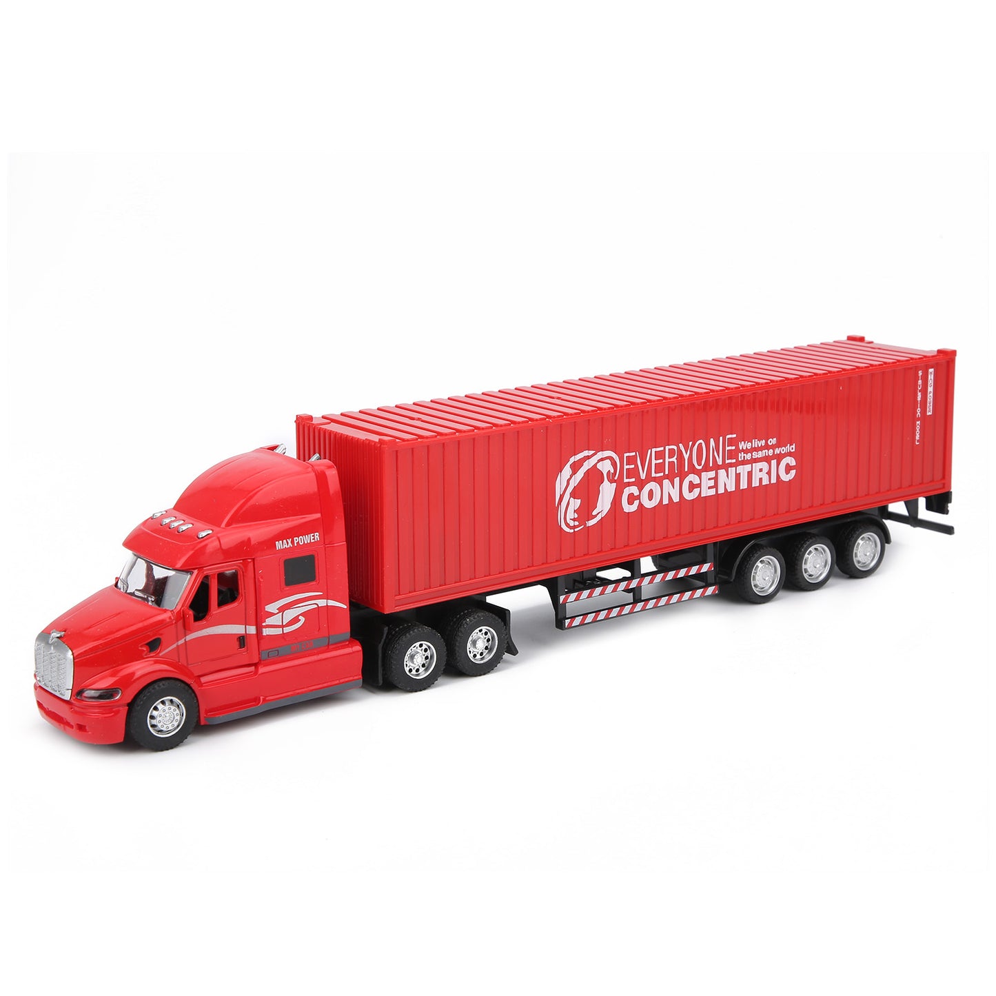 Alloy Simulation Container Car Model Children Kid Pull Back Car Toy with Sound Light(Red )
