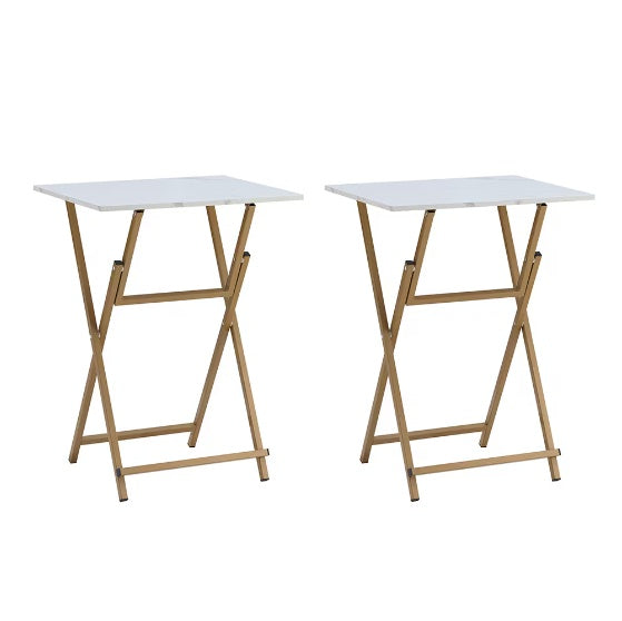 2 Pcs Folding TV Tray Table Set