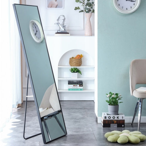 Full-length Mirror With Black Solid Wood Frame Unavailable Platforms- AliExpress