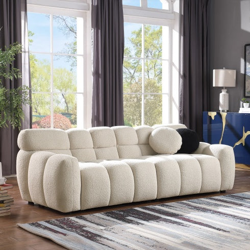 87.4 Length ,35.83 Deepth ,human Body Structure For USA People, Marshmallow Sofa,boucle Sofa ,3 Seater, Black BOUCLE