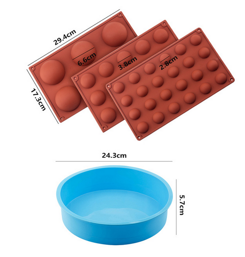 Ball Sphere Silicone Mold For Cake Pastry Baking Chocolate Candy Fondant Bakeware Round Shape Dessert Mould DIY Decorating