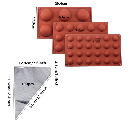 Ball Sphere Silicone Mold For Cake Pastry Baking Chocolate Candy Fondant Bakeware Round Shape Dessert Mould DIY Decorating