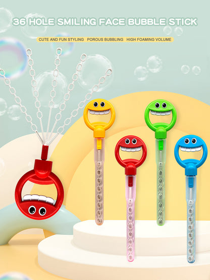 Cute Smiling Face Retractable Children's Bubble Stick