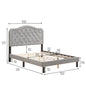 Easy To Assemble - Grey Velvet - Platform Bed - Queen