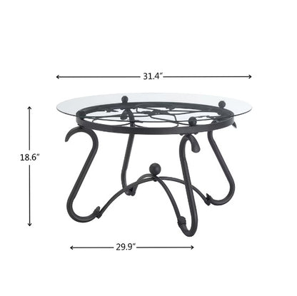 2-piece Coffee Table Set With Tempered Glass Surface