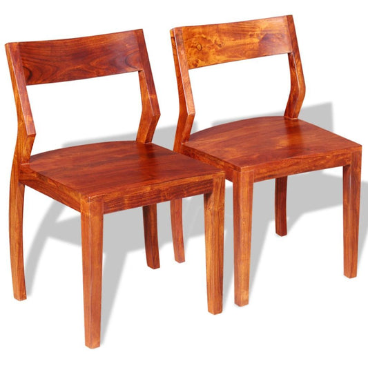 vidaXL Dining Chairs 2 pcs Solid Acacia Wood Sheesham