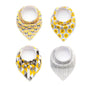 4pcs Lot Bibs Burp Cloth Print Arrow Wave Triangle Baby Bibs Cotton Bandana Accessories