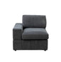 Dark Grey Corduroy Living Room Double Armrests 3-Piece Sofa