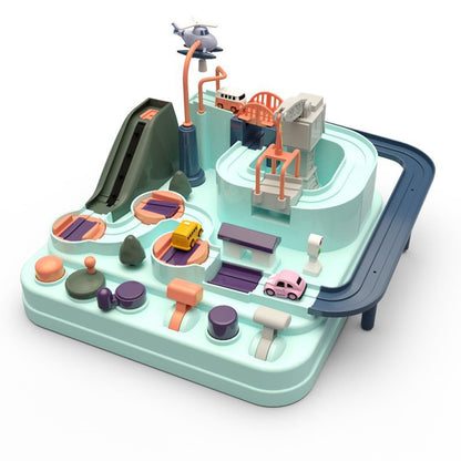 School Bus Big Adventure Macaron Breakthrough Car Big Adventure Small Train Track Parking Lot