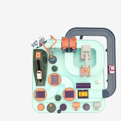 School Bus Big Adventure Macaron Breakthrough Car Big Adventure Small Train Track Parking Lot