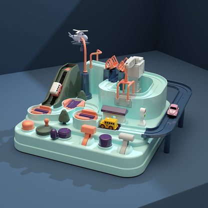 School Bus Big Adventure Macaron Breakthrough Car Big Adventure Small Train Track Parking Lot