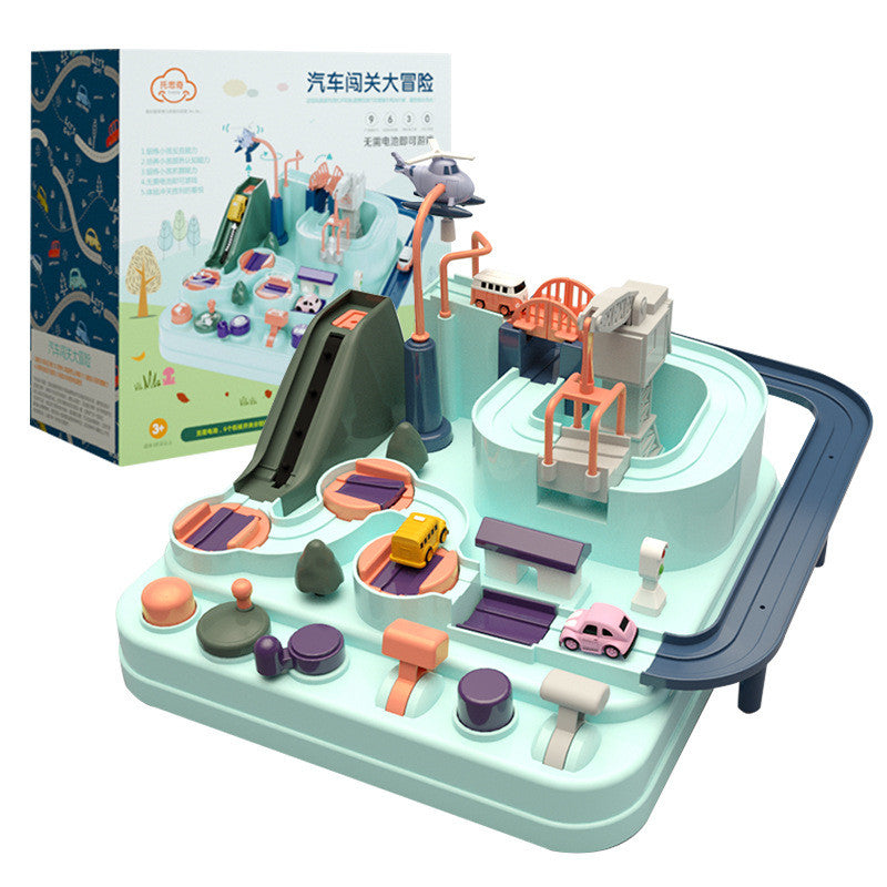 School Bus Big Adventure Macaron Breakthrough Car Big Adventure Small Train Track Parking Lot
