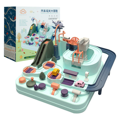 School Bus Big Adventure Macaron Breakthrough Car Big Adventure Small Train Track Parking Lot
