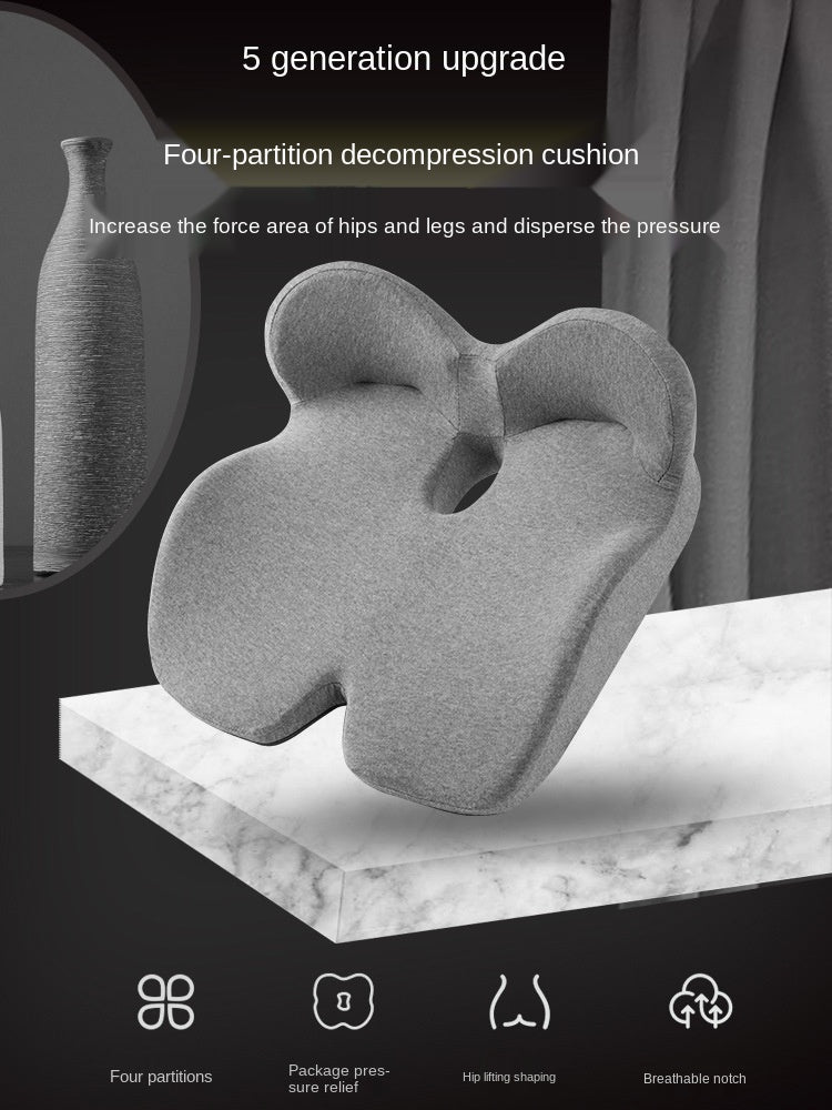 Non-Slip Memory Foam Seat Cushion Posture Correction Slow Rebound Hollow Out Design Prevent Hemorrhoids Give Birth Pain Relieve