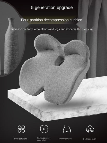 Non-Slip Memory Foam Seat Cushion Posture Correction Slow Rebound Hollow Out Design Prevent Hemorrhoids Give Birth Pain Relieve