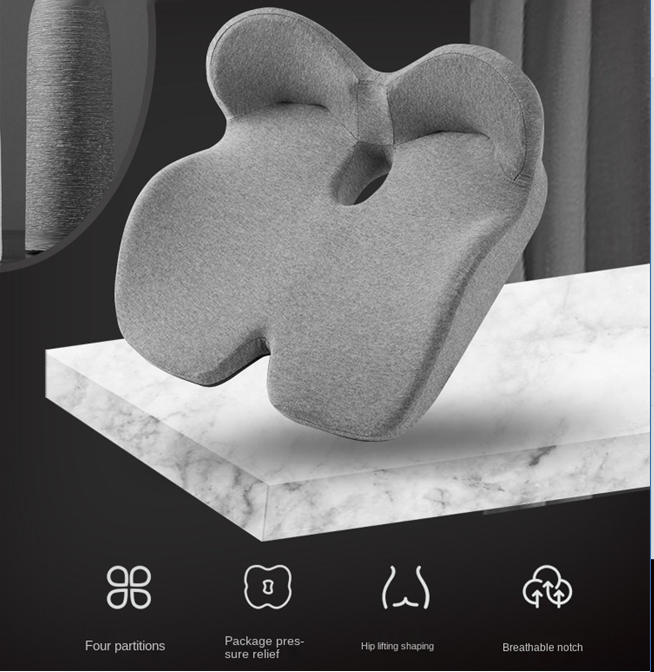 Non-Slip Memory Foam Seat Cushion Posture Correction Slow Rebound Hollow Out Design Prevent Hemorrhoids Give Birth Pain Relieve